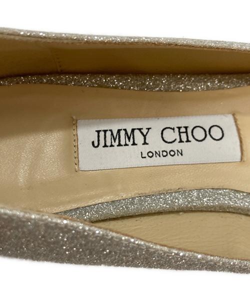 JIMMY CHOO（ジミーチュウ）JIMMY CHOO (ジミーチュウ) VEDA BALLERINA ヴェーダ バレリーナ フラットパンプス シルバー サイズ:35の古着・服飾アイテム