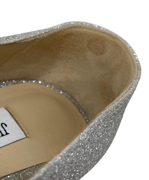 JIMMY CHOO（ジミーチュウ）JIMMY CHOO (ジミーチュウ) VEDA BALLERINA ヴェーダ バレリーナ フラットパンプス シルバー サイズ:35の古着・服飾アイテム