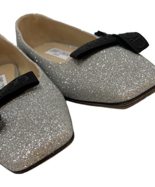 JIMMY CHOO（ジミーチュウ）JIMMY CHOO (ジミーチュウ) VEDA BALLERINA ヴェーダ バレリーナ フラットパンプス シルバー サイズ:35の古着・服飾アイテム
