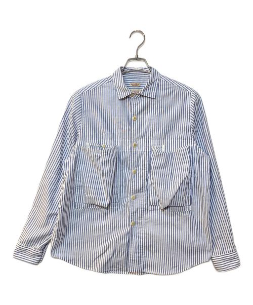 KAPITAL（キャピタル）KAPITAL (キャピタル) OX Striped Anorak Shirt ブルー サイズ:1の古着・服飾アイテム