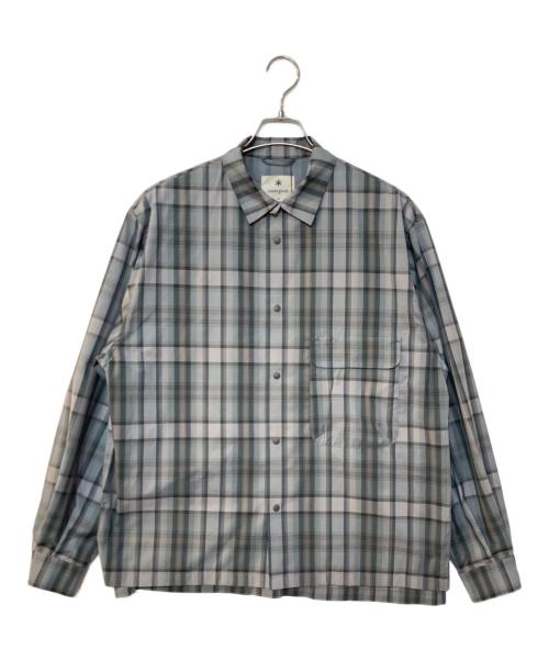 Snow peak（スノーピーク）snow peak (スノーピーク) Fade Check Breezy Shirt チェックシャツ グレー サイズ:Mの古着・服飾アイテム