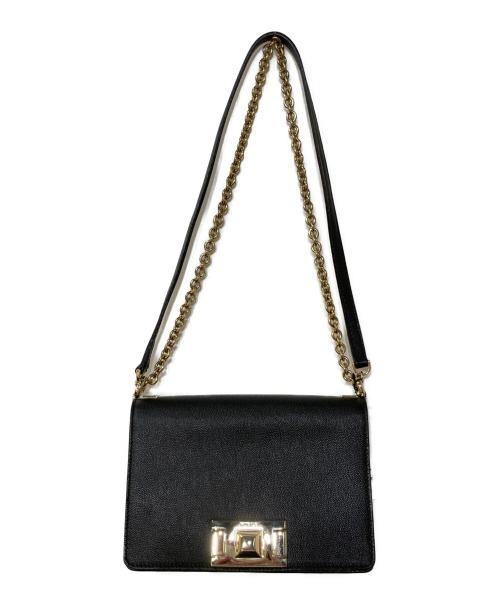 FURLA（フルラ）FURLA (フルラ) BLOCK MINI CROSSBODY スクエアレザーショルダーバッグ ブラックの古着・服飾アイテム