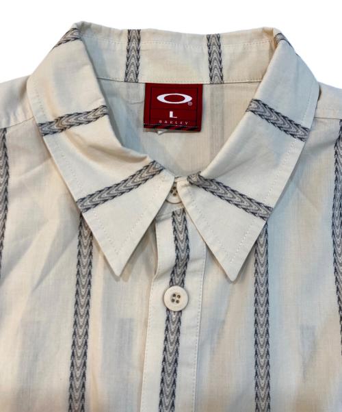 OAKLEY（オークリー）OAKLEY (オークリー) 90-00`sストライプS/Sシャツ ベージュ サイズ:Lの古着・服飾アイテム
