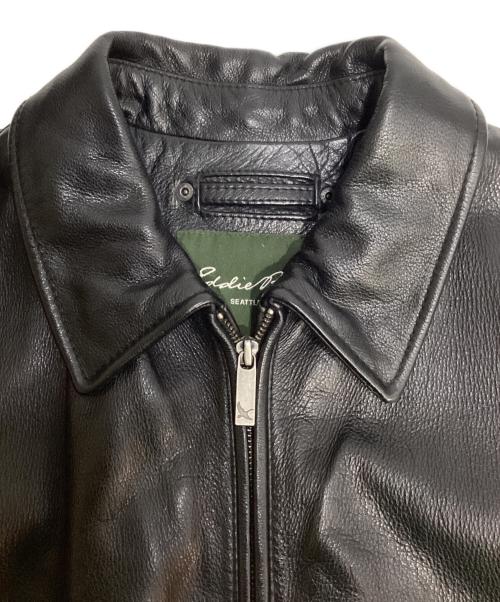 Eddie Bauer（エディーバウアー）Eddie Bauer (エディーバウアー) レザージャケット ブラック サイズ:Lの古着・服飾アイテム
