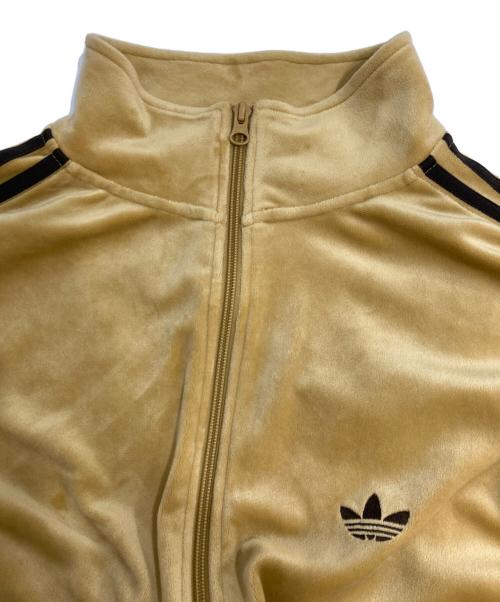 adidas（アディダス）adidas (アディダス) VELOUR TRACKTOP ベロア トラックジャケット ベージュ サイズ:Lの古着・服飾アイテム