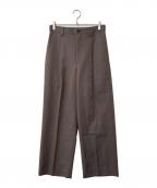 MAISON SPECIALメゾンスペシャル）の古着「4 Colors Chambray Washable Wool Prime-Wide One Tuck Wide Pants」｜ブラウン