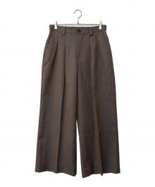MAISON SPECIAL（メゾンスペシャル）の古着「4 Colors Chambray Washable Wool Prime-Wide Two Tuck Wide Pants」｜ブラウン