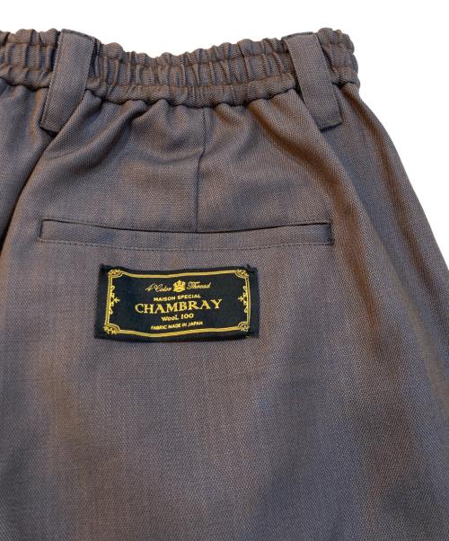 MAISON SPECIAL（メゾンスペシャル）MAISON SPECIAL (メゾンスペシャル) 4 Colors Chambray Washable Wool Prime-Wide Two Tuck Wide Pants ブラウン サイズ:2の古着・服飾アイテム