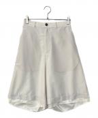 MAISON SPECIALメゾンスペシャル）の古着「Layered Sheer Prime-Wide Shorts レイヤードシアープライムワイドショーツ」｜ホワイト