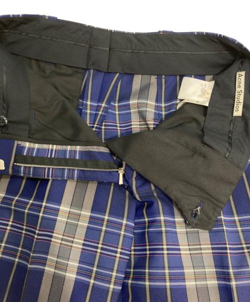 Acne studios（アクネ ストゥディオズ）Acne studios (アクネ ストゥディオズ) TREA TECH CHECK チェックパンツ ネイビー サイズ:34の古着・服飾アイテム