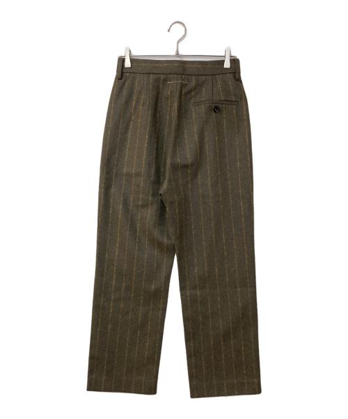 MM6 Maison Margiela（エムエムシックスメゾンマルジェラ）MM6 Maison Margiela (エムエムシックスメゾンマルジェラ) ストライプウールテーパードスラックス ブラウン サイズ:40の古着・服飾アイテム