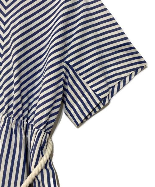HYKE（ハイク）HYKE (ハイク) ロープベルトストライプワンピース ホワイト サイズ:1の古着・服飾アイテム