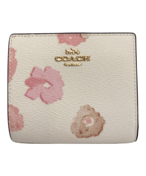 COACH（コーチ）COACH (コーチ) スナップ ウォレット・フローラル プリント アイボリーの古着・服飾アイテム
