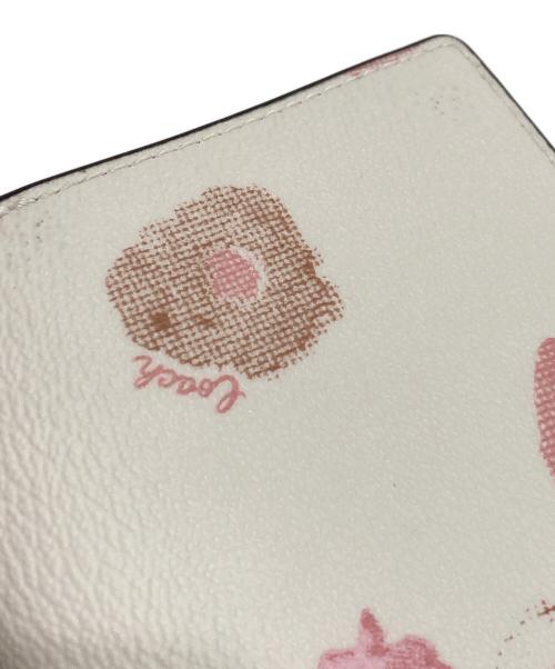 COACH（コーチ）COACH (コーチ) スナップ ウォレット・フローラル プリント アイボリーの古着・服飾アイテム