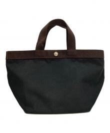 Herve Chapelier（エルベシャプリエ）の古着「Boat Tote M」｜ブラック×ブラウン