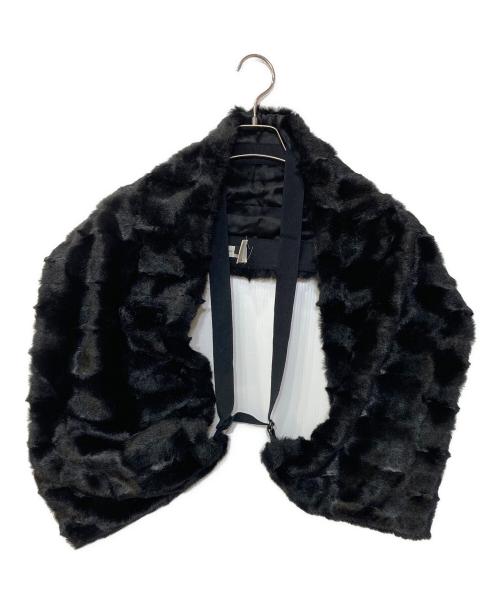 DRIES VAN NOTEN（ドリスヴァンノッテン）DRIES VAN NOTEN (ドリスヴァンノッテン) フェイクファーストール ブラックの古着・服飾アイテム