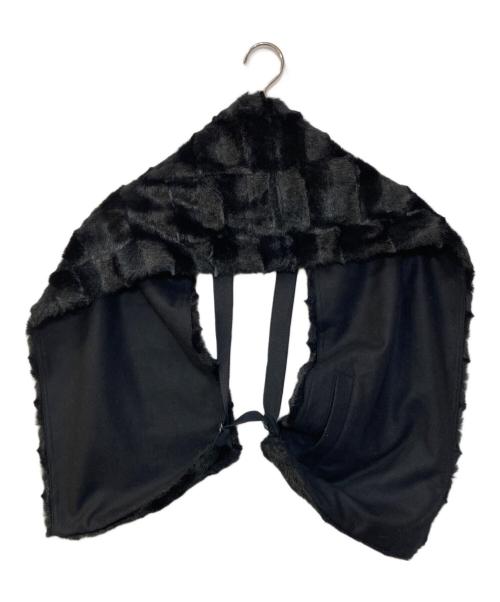 DRIES VAN NOTEN（ドリスヴァンノッテン）DRIES VAN NOTEN (ドリスヴァンノッテン) フェイクファーストール ブラックの古着・服飾アイテム