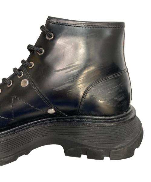 ALEXANDER McQUEEN（アレキサンダーマックイーン）ALEXANDER McQUEEN　 (アレキサンダーマックイーン) レースアップレザーブーツ ブラック サイズ:38の古着・服飾アイテム