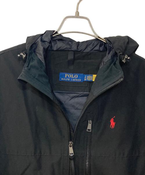 POLO RALPH LAUREN（ポロ・ラルフローレン）POLO RALPH LAUREN (ポロ・ラルフローレン) ナイロンフーデッドジャケット ブラック サイズ:Sの古着・服飾アイテム