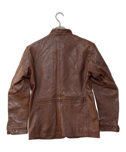 TAKEO KIKUCHI（タケオキクチ）TAKEO KIKUCHI (タケオキクチ) スタンドカラーレザージャケット ブラウン サイズ:2の古着・服飾アイテム