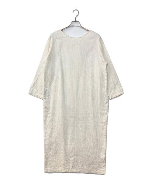 BEARDSLEY（ビアズリー）BEARDSLEY (ビアズリー) コットンジャガード製品染めワンピース ホワイト サイズ:Fの古着・服飾アイテム