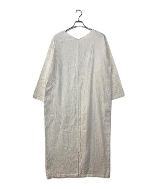 BEARDSLEY（ビアズリー）BEARDSLEY (ビアズリー) コットンジャガード製品染めワンピース ホワイト サイズ:Fの古着・服飾アイテム