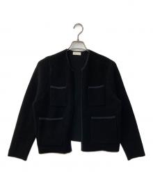 BALLSEY（ボールジィ）の古着「ウールナイロンブークレー フロントオープンカーディガン」｜ブラック
