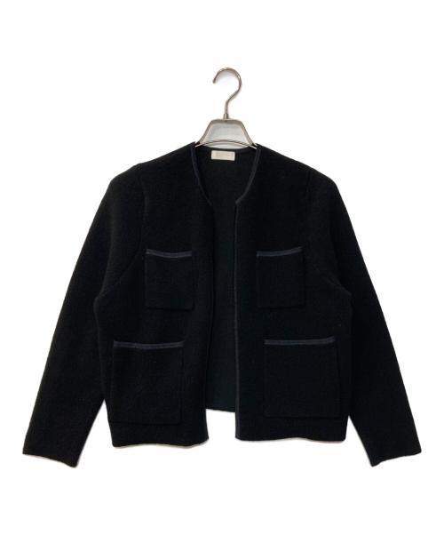 BALLSEY（ボールジィ）BALLSEY (ボールジィ) ウールナイロンブークレー フロントオープンカーディガン ブラック サイズ:Sの古着・服飾アイテム