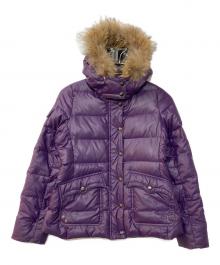 BURBERRY BLUE LABEL（バーバリー ブルー レーベル）の古着「ファーフードダウンジャケット」｜パープル