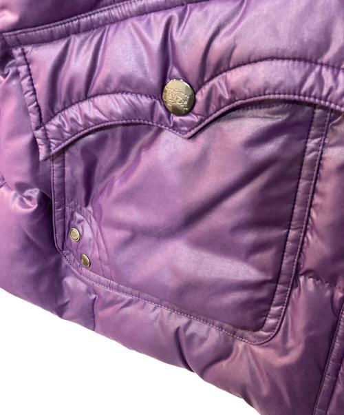BURBERRY BLUE LABEL（バーバリー ブルー レーベル）BURBERRY BLUE LABEL (バーバリー ブルー レーベル) ファーフードダウンジャケット パープル サイズ:38の古着・服飾アイテム