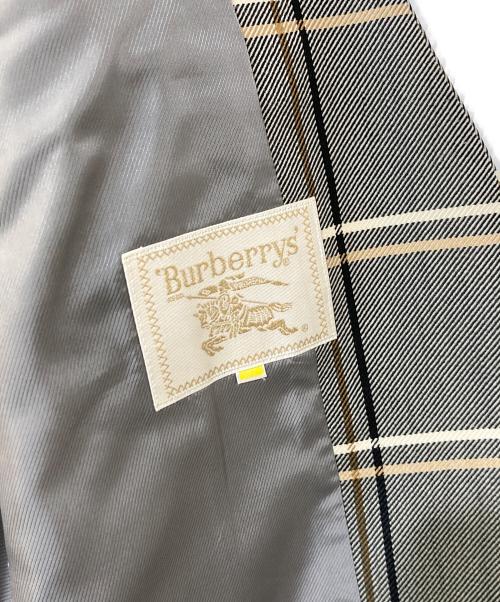 Burberry's（バーバリーズ）Burberry's (バーバリーズ) ウールシルク チェック ノーカラセットアップ グレー サイズ:7ARの古着・服飾アイテム