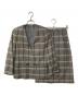 Burberry's（バーバリーズ）の古着「ウールシルク チェック ノーカラセットアップ」｜グレー