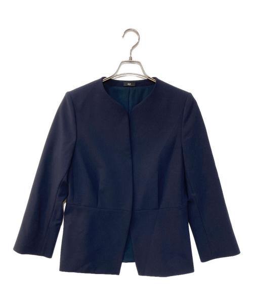 PLST（プラステ）PLST (プラステ) ウォームリザーブカラーレスセットアップ ネイビー サイズ:ジャケットL/パンツMの古着・服飾アイテム