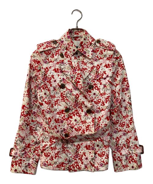 BURBERRY（バーバリー）BURBERRY (バーバリー) フラワートレンチショートコート レッド サイズ:38の古着・服飾アイテム