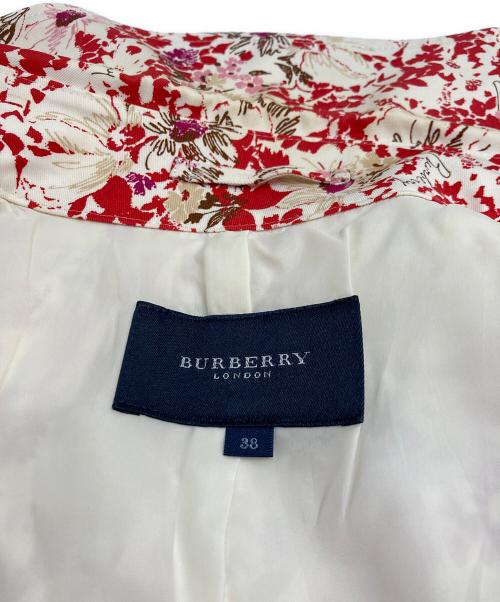 BURBERRY（バーバリー）BURBERRY (バーバリー) フラワートレンチショートコート レッド サイズ:38の古着・服飾アイテム
