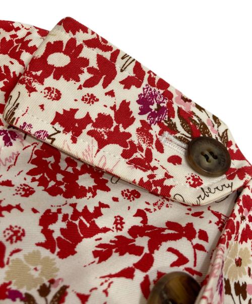 BURBERRY（バーバリー）BURBERRY (バーバリー) フラワートレンチショートコート レッド サイズ:38の古着・服飾アイテム
