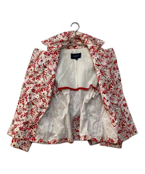BURBERRY（バーバリー）BURBERRY (バーバリー) フラワートレンチショートコート レッド サイズ:38の古着・服飾アイテム