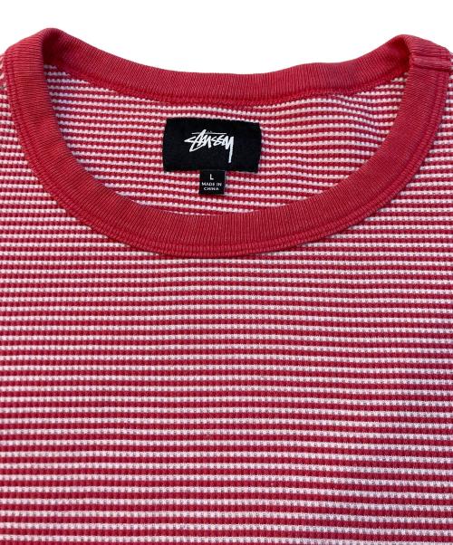 stussy（ステューシー）stussy (ステューシー) サーマルカットソー レッド サイズ:Lの古着・服飾アイテム