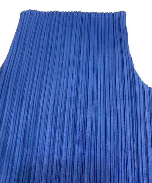 ISSEY MIYAKE（イッセイミヤケ）ISSEY MIYAKE (イッセイミヤケ) ハイネックプリーツカットソー ブルー サイズ:Mの古着・服飾アイテム