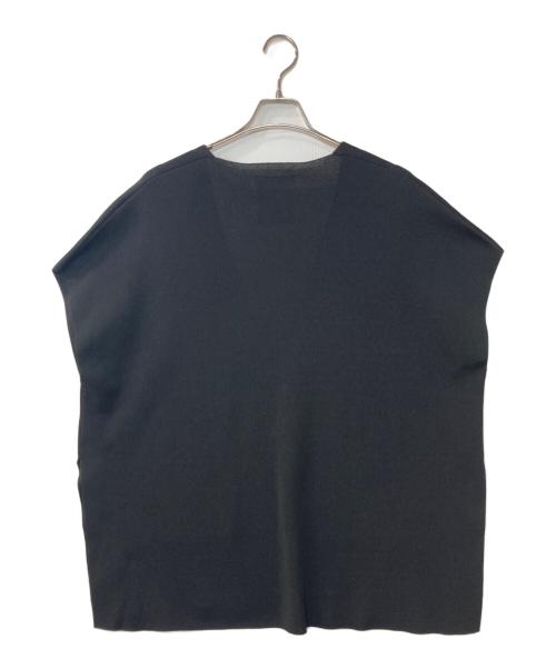 BEARDSLEY（ビアズリー）BEARDSLEY (ビアズリー) コットン スリット ロング Vネックニットベスト ブラック サイズ:Fの古着・服飾アイテム