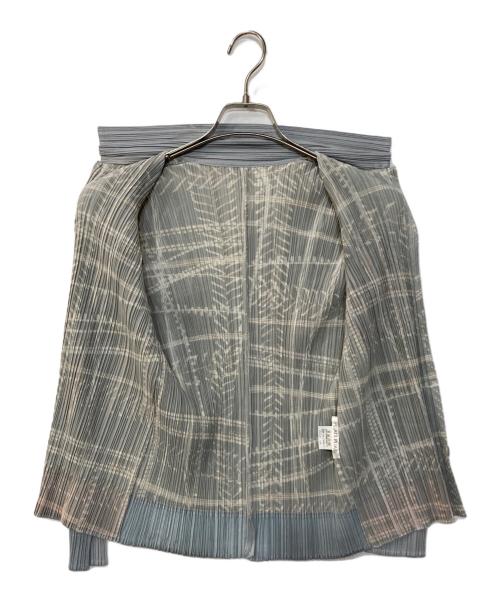 PLEATS PLEASE（プリーツプリーズ）PLEATS PLEASE (プリーツプリーズ) チェックプリーツシャツ グレー サイズ:3の古着・服飾アイテム