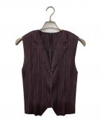 PLEATS PLEASEプリーツプリーズ）の古着「プリーツジレ」｜パープル