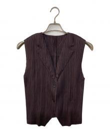 PLEATS PLEASE（プリーツプリーズ）の古着「プリーツジレ」｜パープル