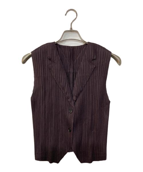 PLEATS PLEASE（プリーツプリーズ）PLEATS PLEASE (プリーツプリーズ) プリーツジレ パープル サイズ:3の古着・服飾アイテム