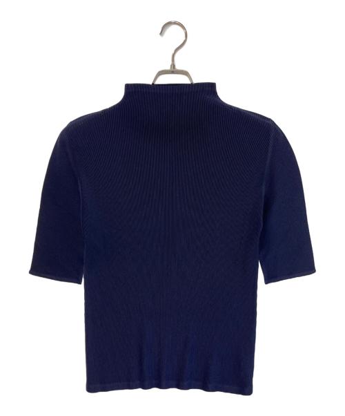 PLEATS PLEASE（プリーツプリーズ）PLEATS PLEASE (プリーツプリーズ) プリーツモックネックTee ネイビー サイズ:3の古着・服飾アイテム