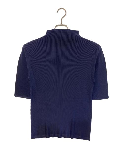 PLEATS PLEASE（プリーツプリーズ）PLEATS PLEASE (プリーツプリーズ) プリーツモックネックTee ネイビー サイズ:3の古着・服飾アイテム