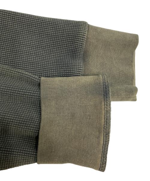 KANEMASA PHIL.（カネマサフィル）KANEMASA PHIL. (カネマサフィル) 18G Garment Dye Waffle ヘンリーサーマルカットソー グリーン サイズ:Mの古着・服飾アイテム