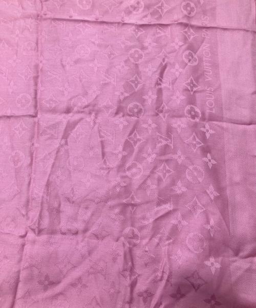 LOUIS VUITTON（ルイ ヴィトン）LOUIS VUITTON (ルイ ヴィトン) ウールシルクモノグラムストール ピンクの古着・服飾アイテム