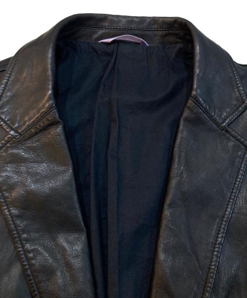 PAUL SMITH（ポールスミス）PAUL SMITH (ポールスミス) ラムレザー テーラードジャケット ブラック サイズ:M2の古着・服飾アイテム