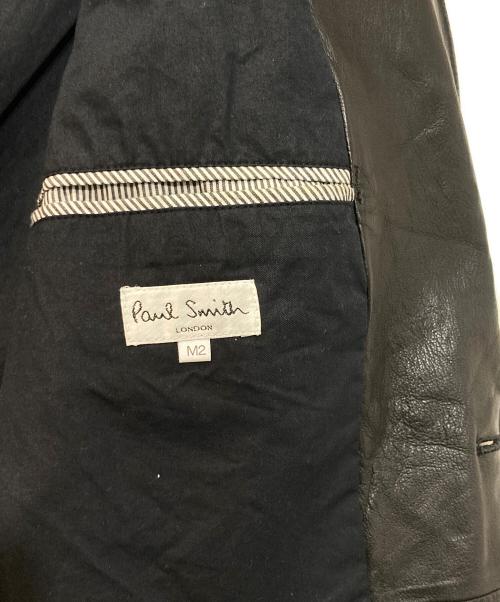 PAUL SMITH（ポールスミス）PAUL SMITH (ポールスミス) ラムレザー テーラードジャケット ブラック サイズ:M2の古着・服飾アイテム